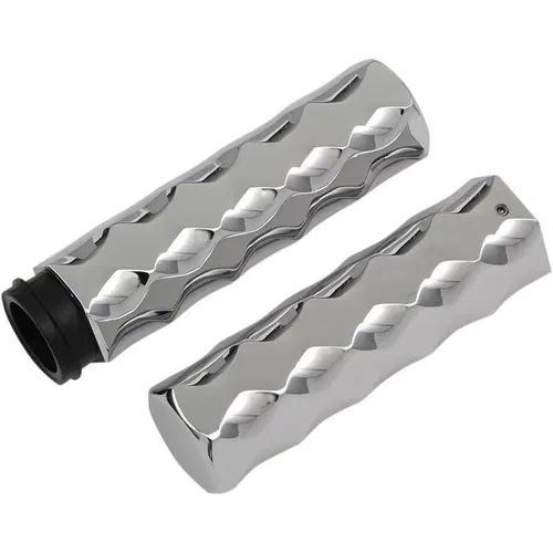 LA Choppers Chrome Billet Hex Grips fits 2008-2017 Harley Throttle-by-Wire