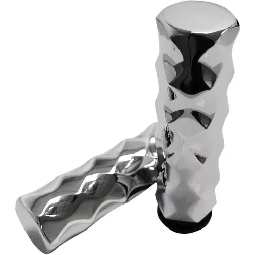 LA Choppers Chrome Billet Hex Grips fits 2008-2017 Harley Throttle-by-Wire