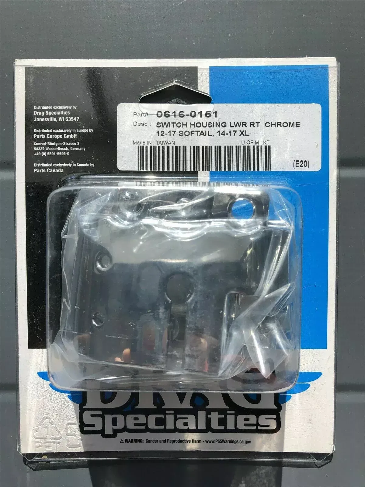 Chrome Right-Side Lower Switch Housing for Harley Softail Sportster 0616-0151