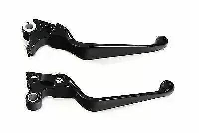 Black Smooth Contour Hand Lever Set for Harley Davidson by V-Twin