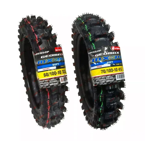 Dunlop 60/100-10 70/100-10 Tires Front Rear 2.50- 10 Set MX34 CFR50 SX50 TTR50