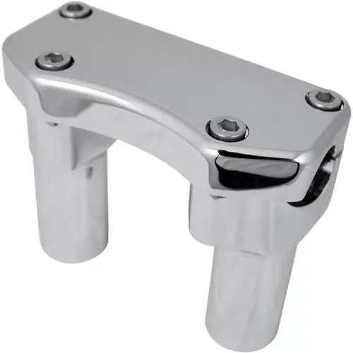 Drag Specialties Chrome 3" Tall Handlebar Risers Top Clamp Kit for Harley
