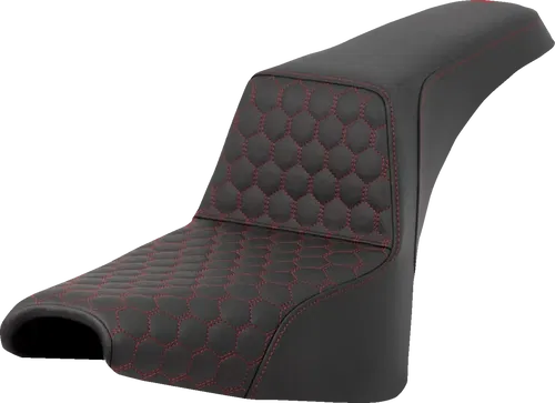 SADDLEMEN Step-Up Fits Seat - Honeycomb - Red Stitching - FXBB/FXST '18-'24