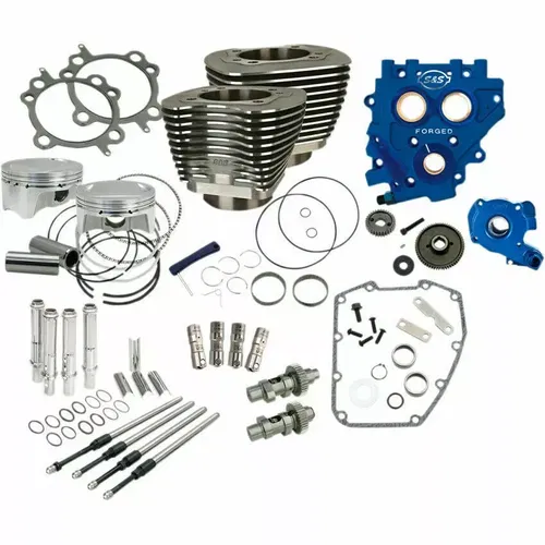 S&S Gear Drive Black 110" Big Bore Power Package Kit Harley Twin Cam 2007-2017