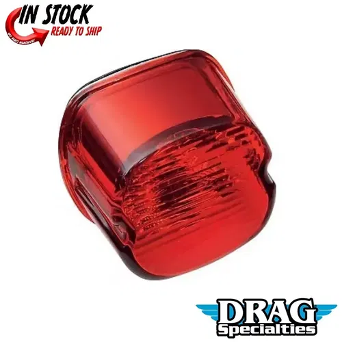 DRAG SPECIALTIES 2010-0799 Red Laydown Taillight Lens with No Tag Window
