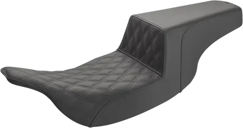 SADDLEMEN Step-Up Fits Seat - Front Lattice Stitch - Black 897-07-172