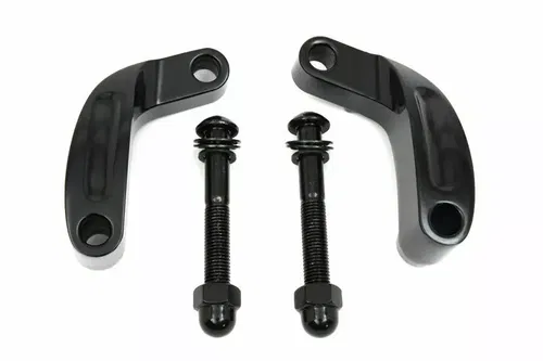 Black Prime Mirror Relocation Kit for Harley Davidson by V-Twin