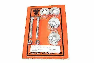 Chrome Rear Axle adjuster and Nut Kit for Harley Davidson by V-Twin