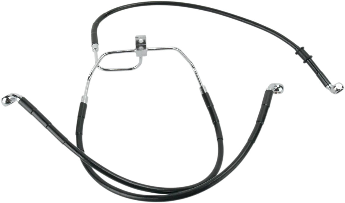 DRAG SPECIALTIES Brake Line - Front - Black - +4" - Fits FXDF '08-'17