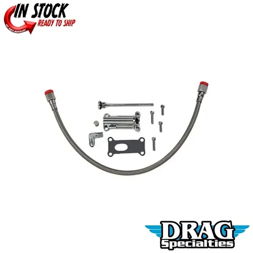 Drag Specialties Chrome Engine Oil Spout Kit Harley 02-06 FLHT/FLHR/FLHX/FLTR