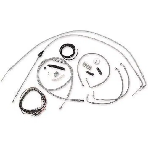 LA CHOPPERS LA-8005KT2A-16 Stainless Braided Handlebar Cable/Brake Line Kit