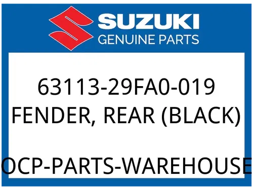 Suzuki OEM Part 63113-29FA0-019 FENDER REAR (BLACK)