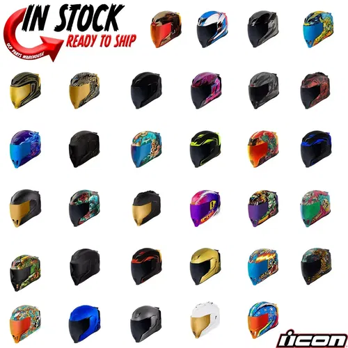 2025 ICON AIRFLITE FULL FACE DOT MOTORCYCLE HELMET - PICK SIZE AND GRAPHIC COLOR