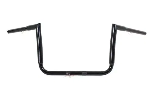 12" Black ChiZeled Z-Bar Handlebar with Indents for Harley Davidson by V-Twin