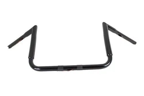 12" Black ChiZeled Z-Bar Handlebar with Indents for Harley Davidson by V-Twin