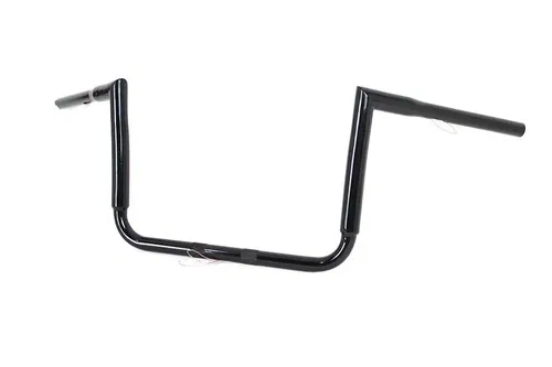 12" Black ChiZeled Z-Bar Handlebar with Indents for Harley Davidson by V-Twin