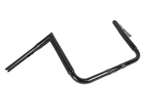 12" Black ChiZeled Z-Bar Handlebar with Indents for Harley Davidson by V-Twin