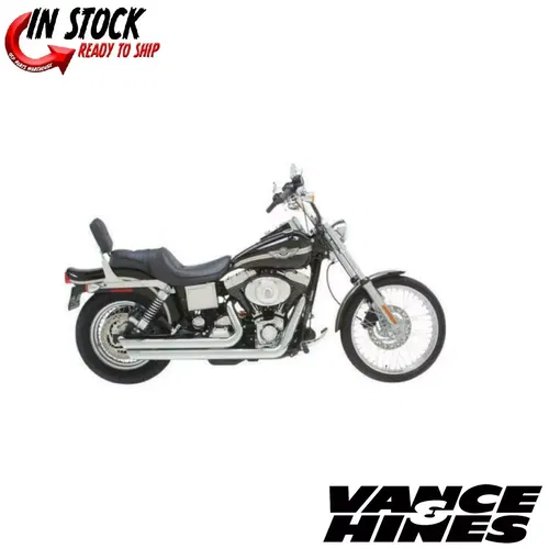 Vance & Hines Big Shots Staggered Dual Full Exhaust System Chrome #17911