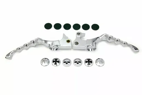 Chrome Skeleton Hand Lever Set for Harley Davidson by V-Twin