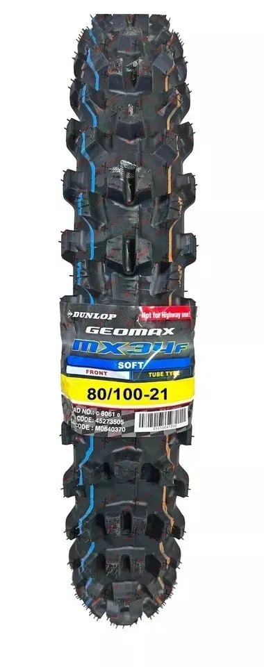 Dunlop MX34 110/100-18 80/100-21 Front Rear Tire Set  MX 34 STARK ENDURO MODEL
