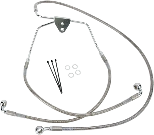DRAG SPECIALTIES Brake Line - Front - Fits +2" - Touring - Stainless Steel