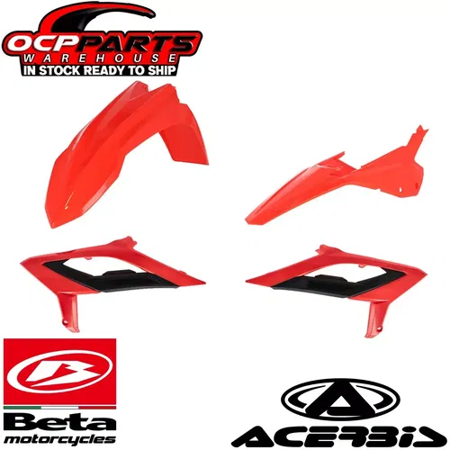 NEW ACERBIS RED PLASTIC KIT 2023-2024 BETA 125 200 250 300 350 390 430 480 RR