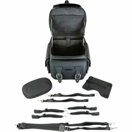 SADDLEMEN BR3400D BLACK VINYL SISSY BAR BAG SADDLEBAR HARLEY TOURING MOTORCYCLE