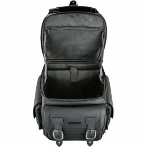 SADDLEMEN BR3400D BLACK VINYL SISSY BAR BAG SADDLEBAR HARLEY TOURING MOTORCYCLE