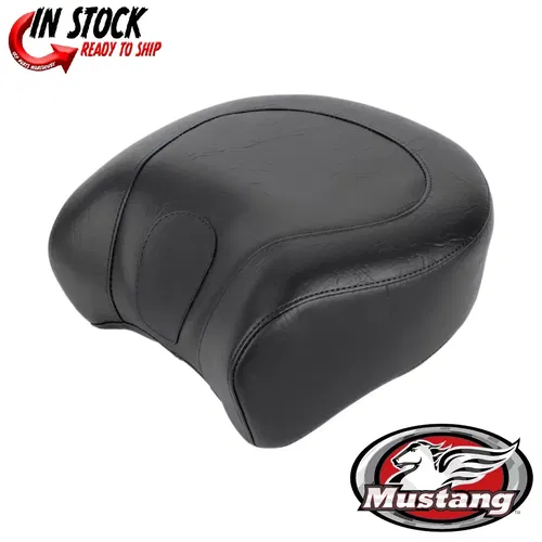 Mustang Black Vintage Wide Recessed Rear Seat for Harley Dyna FXD 96-03