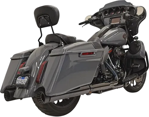 BASSANI XHAUST DNT Straight Can Mufflers for M8 CVO - Chrome/Black 1F73DNT5