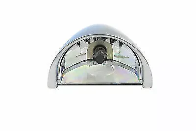 V-Twin 5-3/4" Half Moon Headlamp Chrome Billet 33-0050