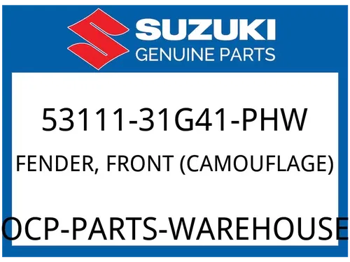 Suzuki OEM Part 53111-31G41-PHW FENDER, FRONT (CAMOUFLAGE)