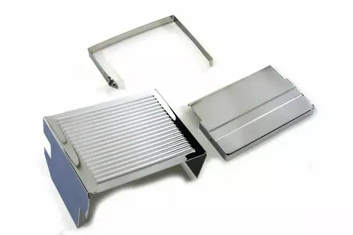 Chrome Ribbed Battery Cover Kit for Harley Davidson by V-Twin