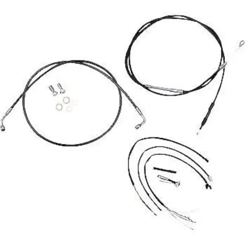 LA CHOPPERS LA-8156KT2-13B Black Vinyl Braided Handlebar Cable/Brake Line Kit