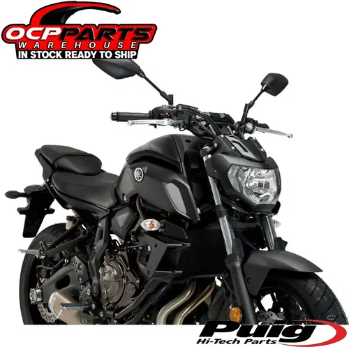 NEW PUIG 2018 - 2023 YAMAHA MT-07 BLACK DOWNFORCE SIDE SPOILERS 20381N