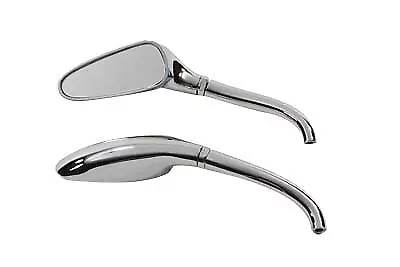 3D Style Mirror Set with Round Stems Chrome for Harley Davidson  V-Twin