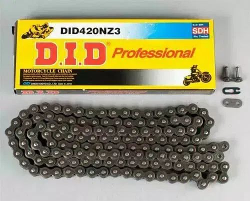 DID 420 NZ3 Super Non-O-Ring Series Non-Sealed Chain (Natural) 110 Links