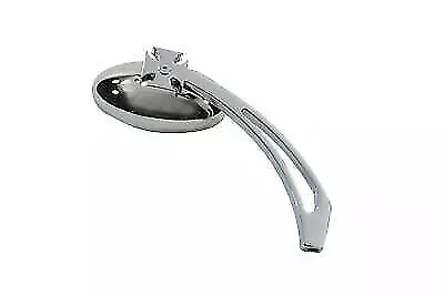 V-Twin Oval Mirror with Billet Slotted Stem  Chrome 34-0123