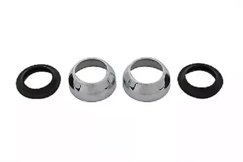 Chrome 39mm Fork Boot Cover Dust Shield Kit fits Harley Davidson 24-0090