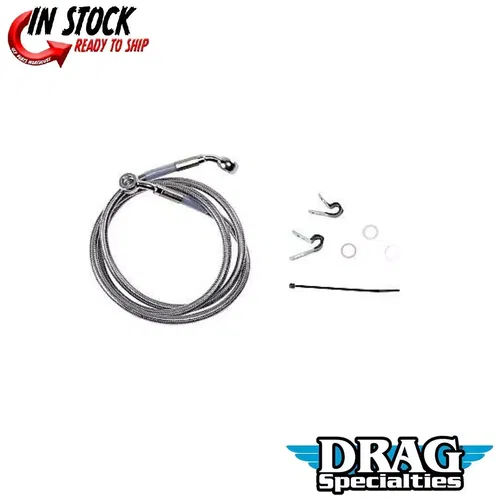 Drag Specialties 1741-2646 Extended Length Stainless Front Brake Line Kit +6"