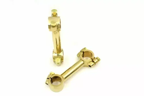 4" Dog Bone Riser Set Brass for Harley Davidson by V-Twin