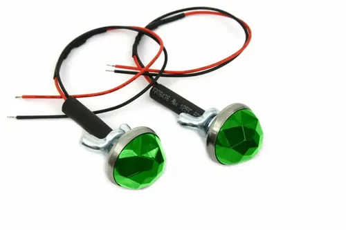 Green LED Reflector Set for Harley Davidson by V-Twin