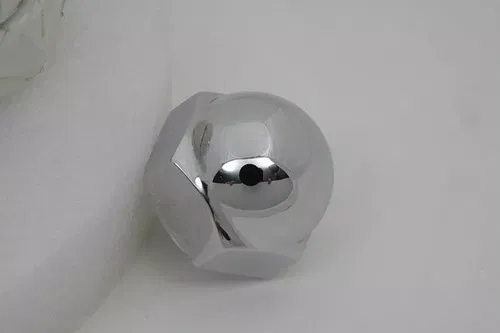 Chrome Acorn Triple Tree Stem Nut with Shoulder for Harley Davidson by V-Twin