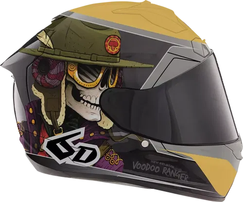 6D HELMETS ATS-1R Voodoo Ranger Helmet MOTOCROSS Large Black/Gold