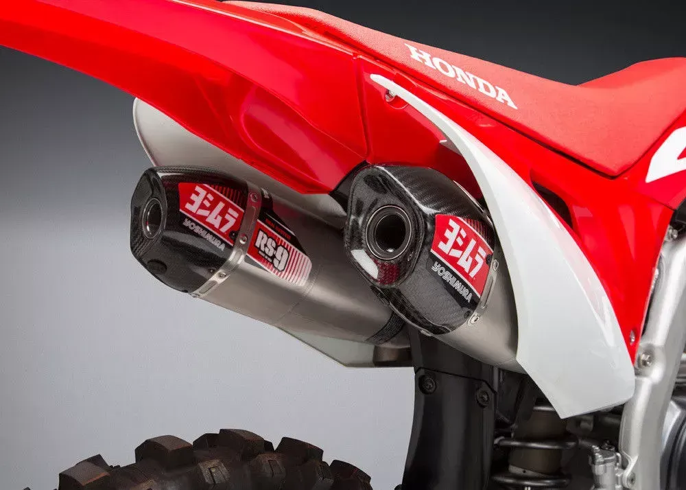 YOSHIMURA Signature RS-9T DUAL FULL EXHAUST SS-SS-CF HONDA CRF450 R RX 2017-2020