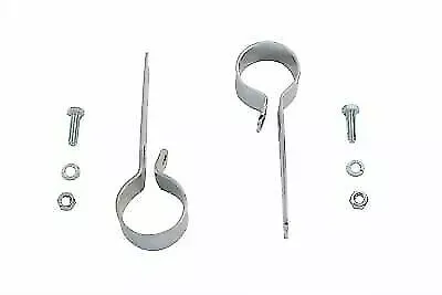 Chrome 1-3/4  Exhaust Hanger Clamp Set for Harley Davidson by V-Twin
