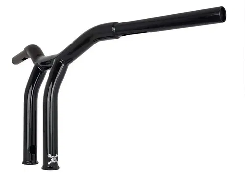 Burly Brand Gloss Black Dominator Bars Raked 10 Rise Internal Wiring Harley Fit