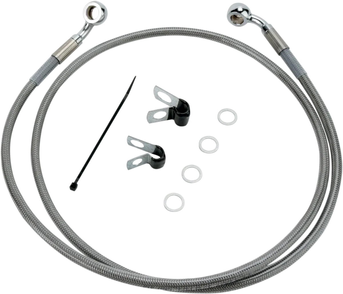 DRAG SPECIALTIES Brake Line - Front - Fits +2" - Stainless Steel - XL 660313-2