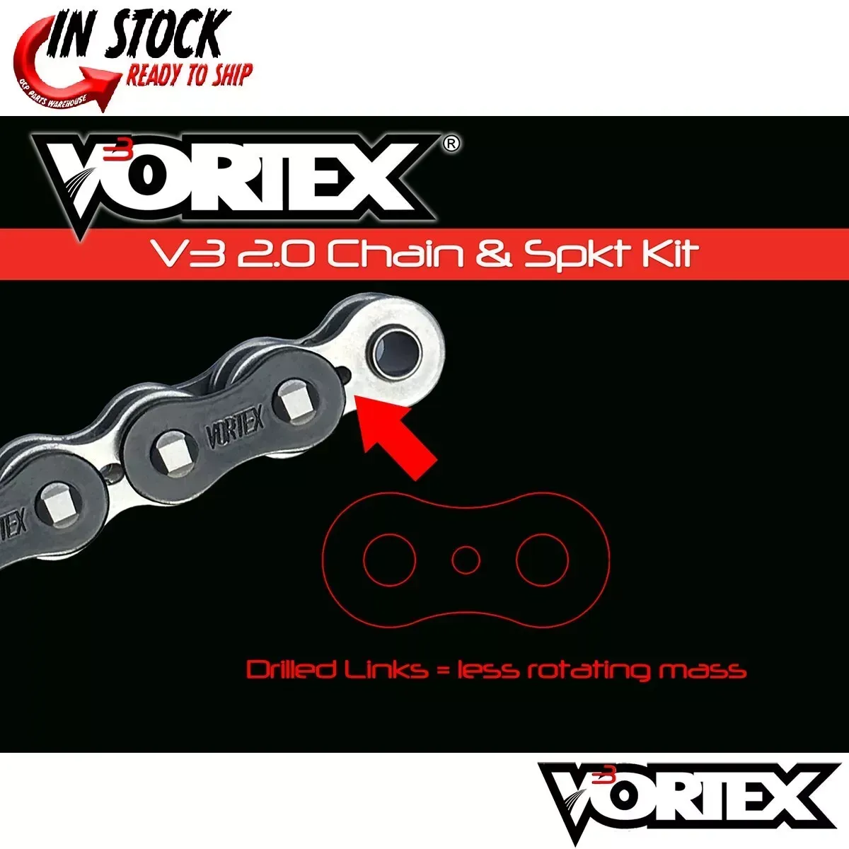 Honda VFR800F 98-01 Vortex 530 Chain and Sprocket Kit 17-43 Tooth CK2140