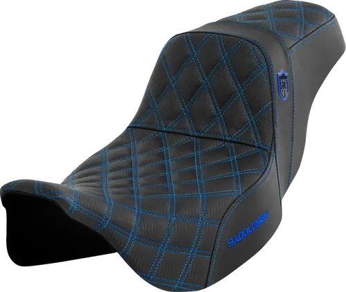 SADDLEMEN Pro Series SDC Performance Fits Seat - W/o Backrest - Blue Stitch -
